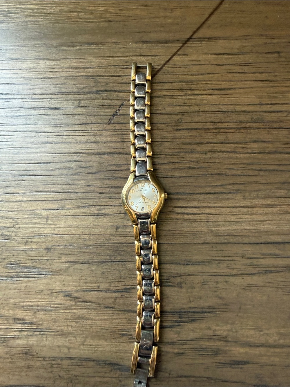 Anne Klein Two-Tone Gold and Silver Bracelet Watch